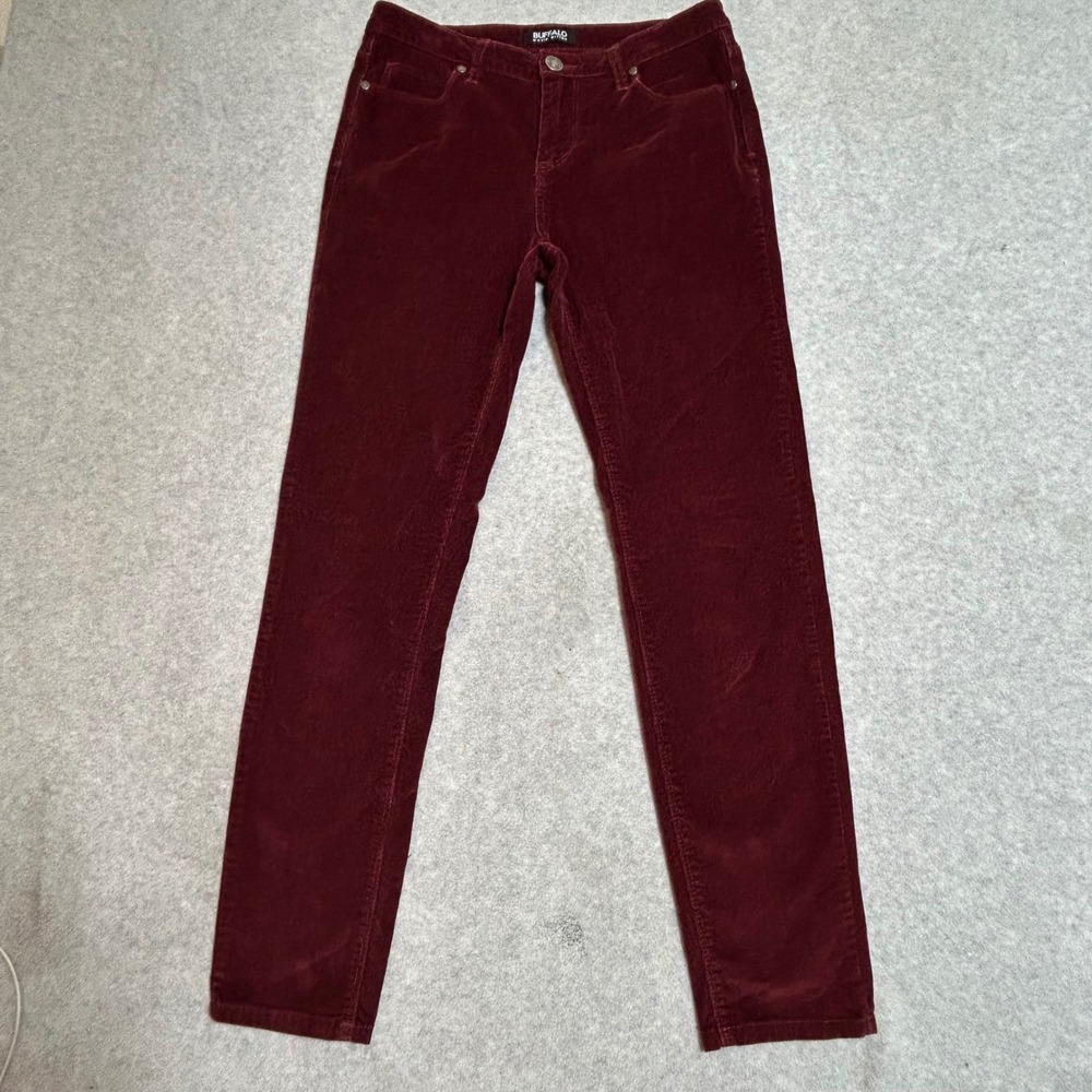 Buffalo David Bitton Womens Burgundy Corduroy Mid Rise Skinny Stretch Jeans 6 28